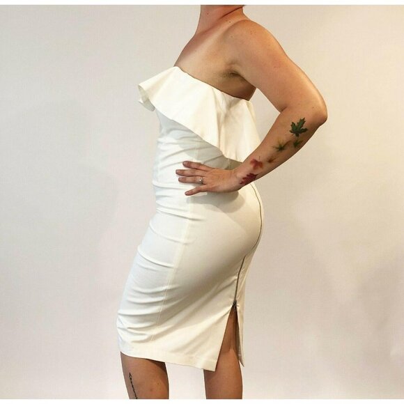 Bardot Ivory Cloud 9 Dress 10 Strapless Sheath - Picture 3 of 12